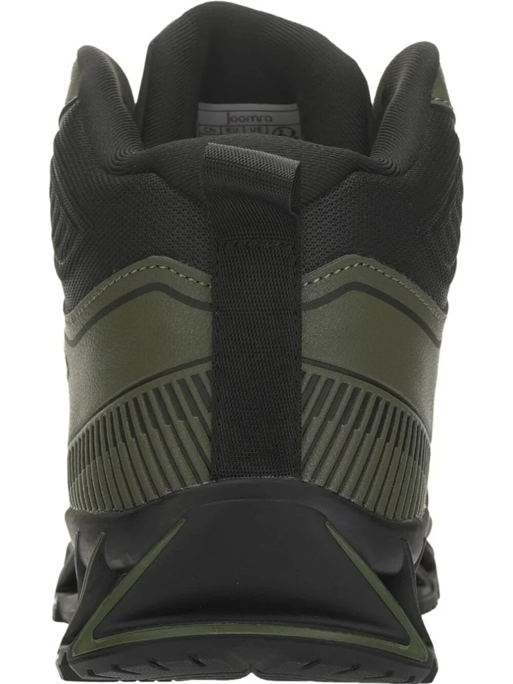 Joomra Men's Military Green Rubber Leather High Top Athletic Lace Up Sneakers